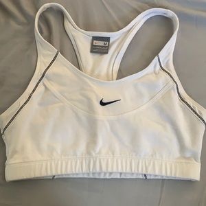 vintage white and black nike sports bra